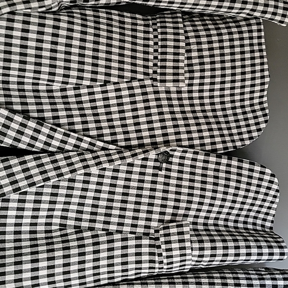 Maison d'Amelie Blazer Small  Womens Business Casual Plaid Gingham B&W New Lined - Picture 2 of 4